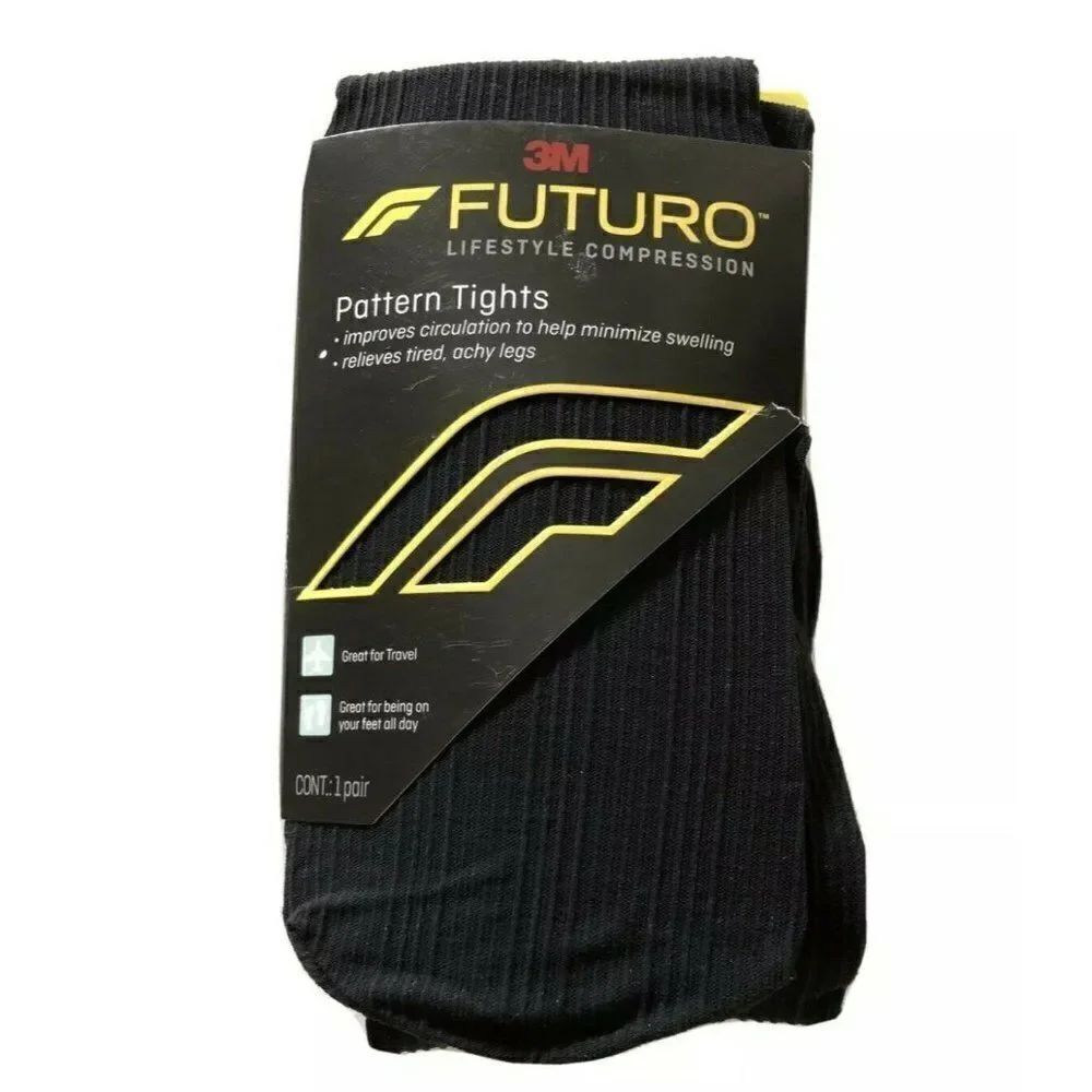 New in Pack 3M Futuro Size L Large Black Pattern Compression Tights, 15-20 mm/Hg